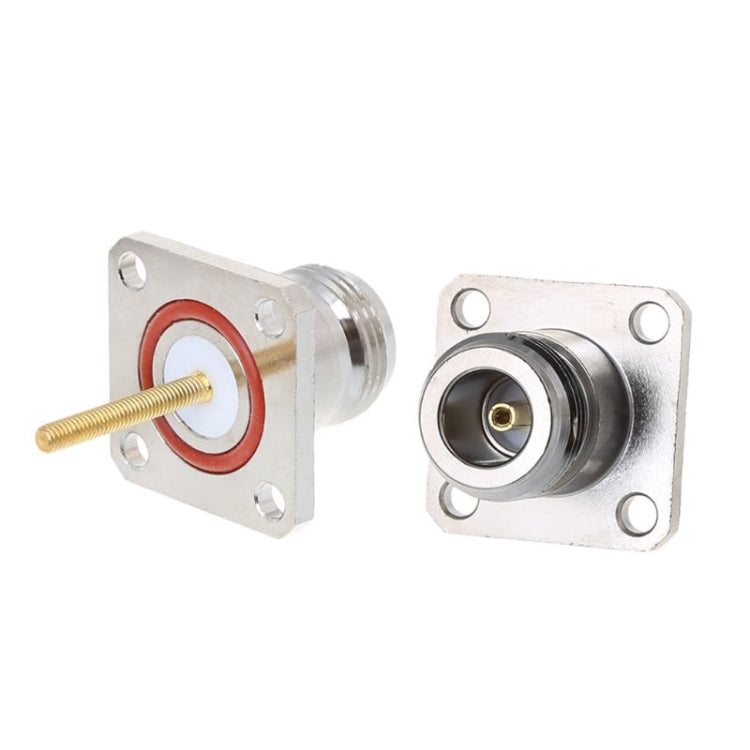 NKF Brass N Female Connector with 4 Holes Flange Frame RF Adapter NKF Brass N Female Connector with 4 Holes Flange Frame RF Adapter